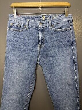 7 For All Mankind Jeans Womens 30 Medium Wash Blue Ankle Skinny Stretch Denim